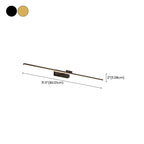 Applique murale minimaliste linéaire en métal avec variateur à 3 niveaux pour salle de bain