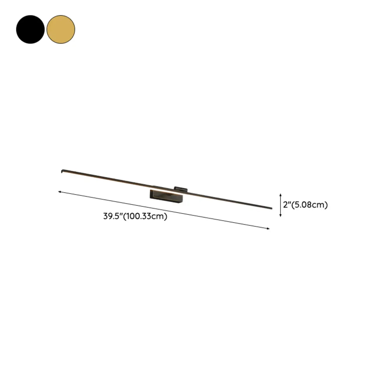 Applique murale minimaliste linéaire en métal avec variateur à 3 niveaux pour salle de bain