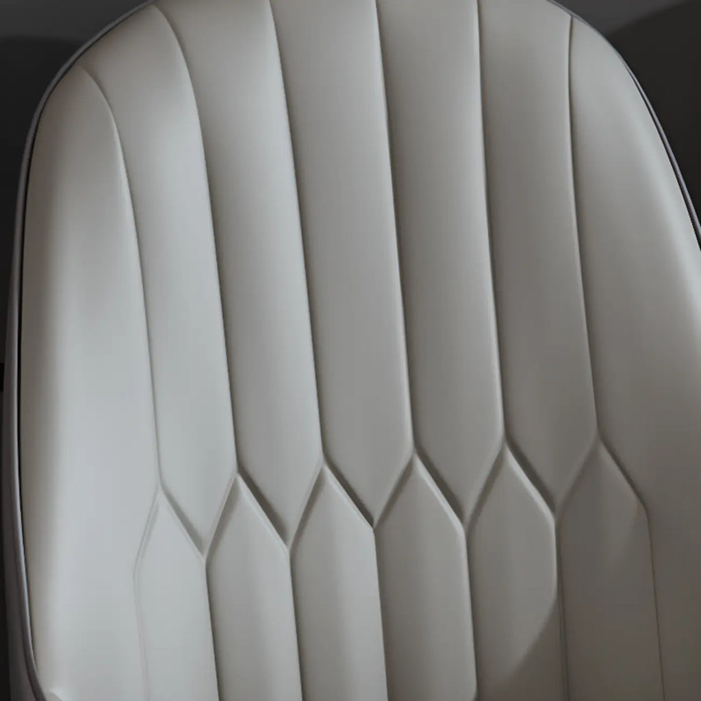 Chaise de salle à manger glamour en similicuir avec dossier incurvé et accoudoirs