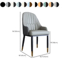 Chaise de salle à manger glamour en similicuir avec dossier incurvé et accoudoirs