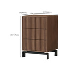Armoire de rangement utilitaire en bois brun ondulé de style moderne du milieu du siècle