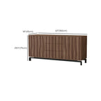 Armoire de rangement utilitaire en bois brun ondulé de style moderne du milieu du siècle