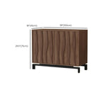 Armoire de rangement utilitaire en bois brun ondulé de style moderne du milieu du siècle