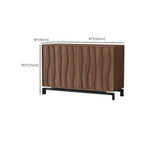Armoire de rangement utilitaire en bois brun ondulé de style moderne du milieu du siècle