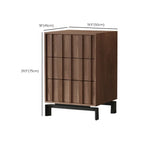 Armoire de rangement utilitaire en bois brun ondulé de style moderne du milieu du siècle
