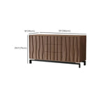 Armoire de rangement utilitaire en bois brun ondulé de style moderne du milieu du siècle