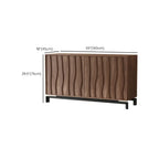 Armoire de rangement utilitaire en bois brun ondulé de style moderne du milieu du siècle