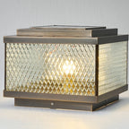 Lampadaires solaires carrés modernes à motif bronze pour extérieur