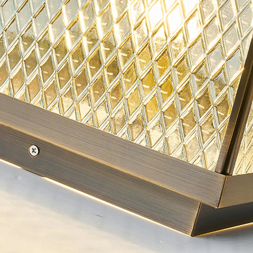 Lampadaires solaires carrés modernes à motif bronze pour extérieur