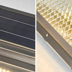 Lampadaires solaires carrés modernes à motif bronze pour extérieur