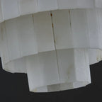 Lustre circulaire classique à plusieurs niveaux en albâtre doré