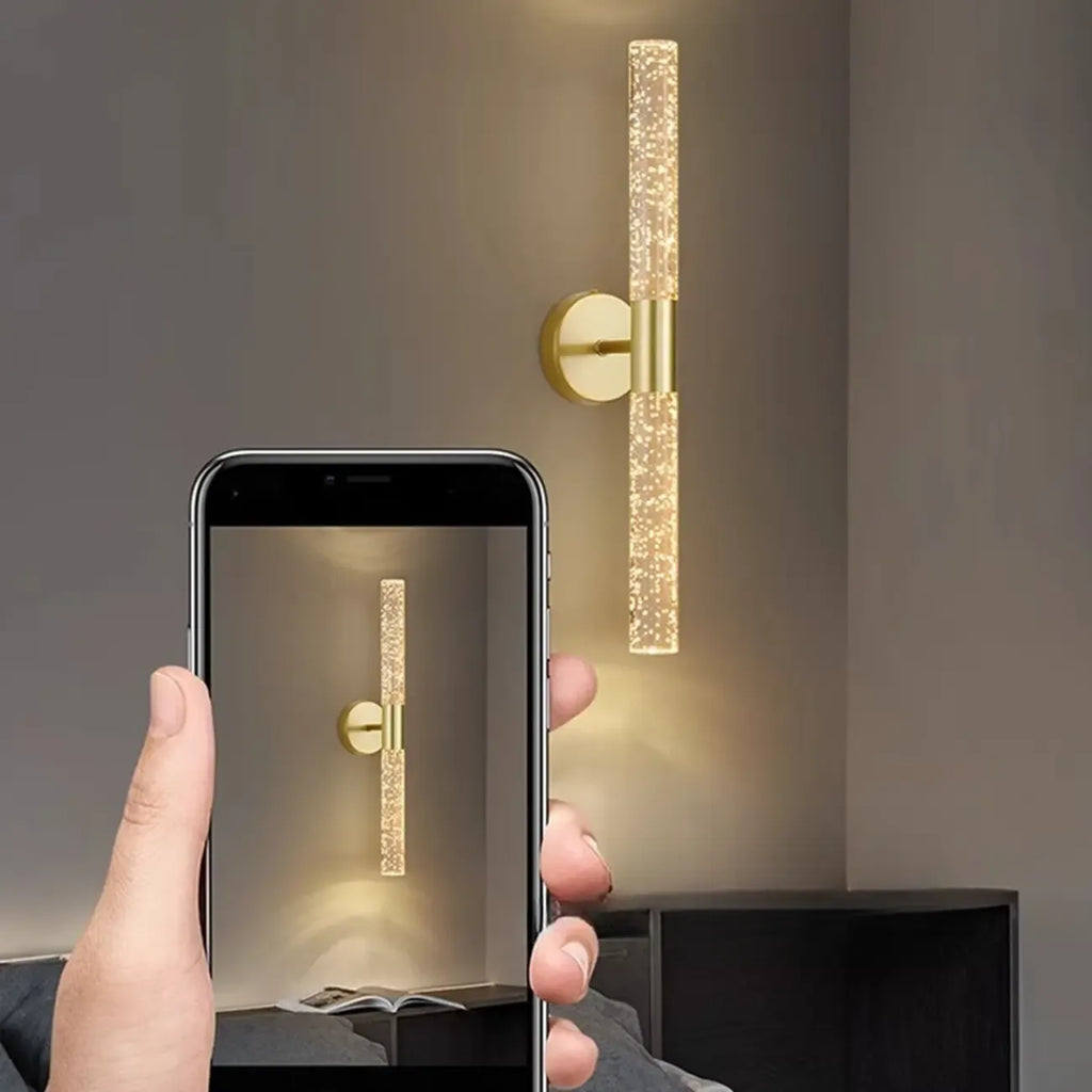 Applique murale cylindrique moderne à 2 lumières en acrylique, style rêveur
