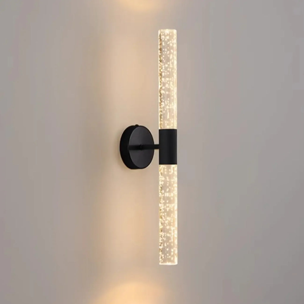 Applique murale cylindrique moderne à 2 lumières en acrylique, style rêveur