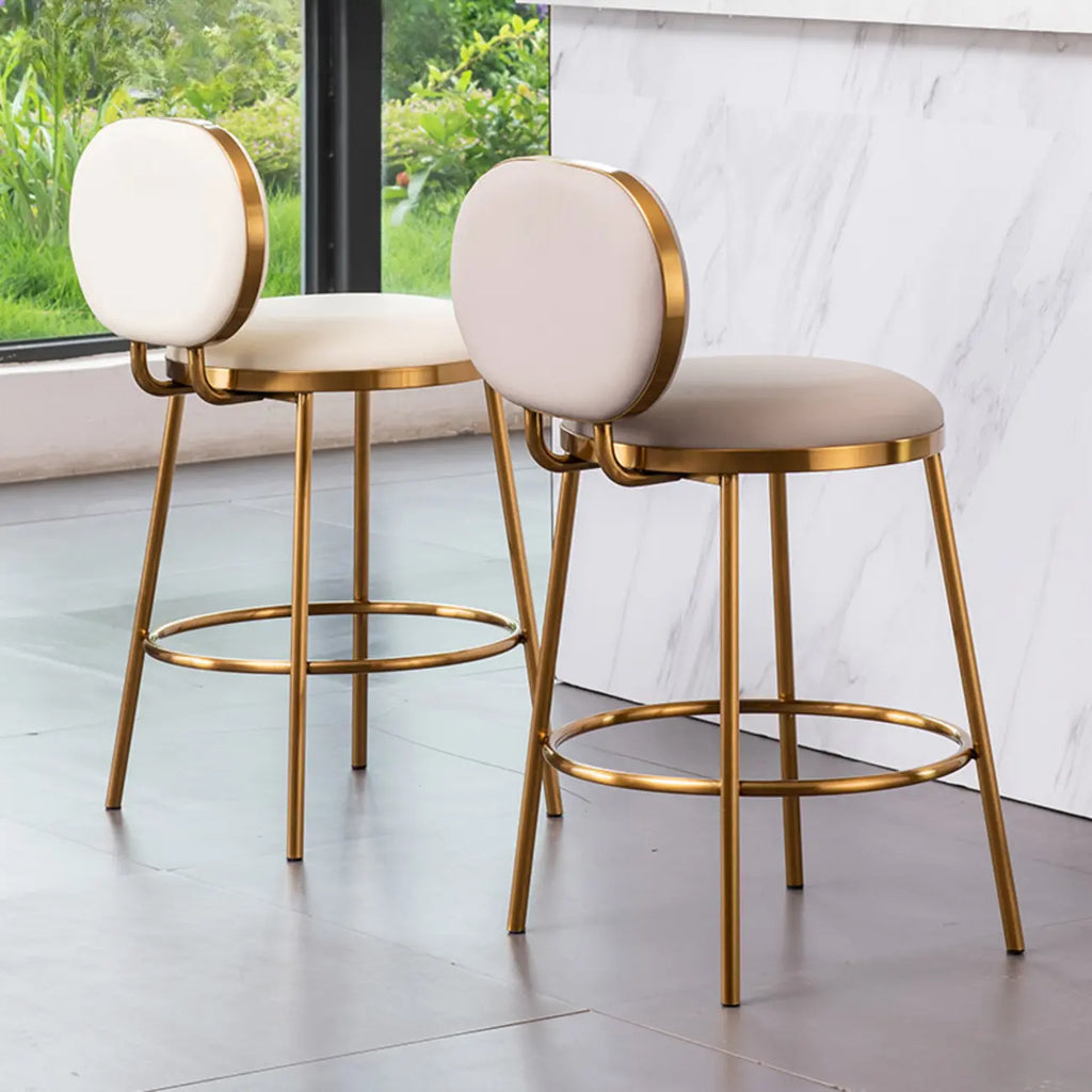 Tabourets de bar modernes à 4 pieds en métal recouverts de similicuir