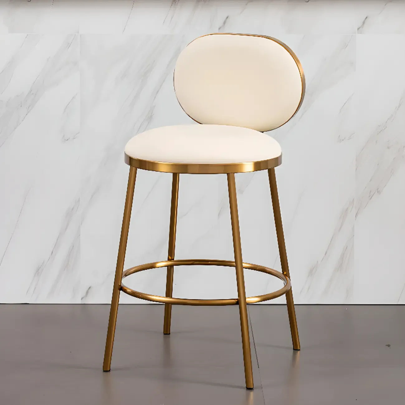 Tabourets de bar modernes à 4 pieds en métal recouverts de similicuir