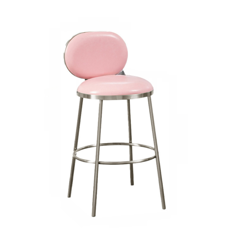 Tabourets de bar modernes à 4 pieds en métal recouverts de similicuir