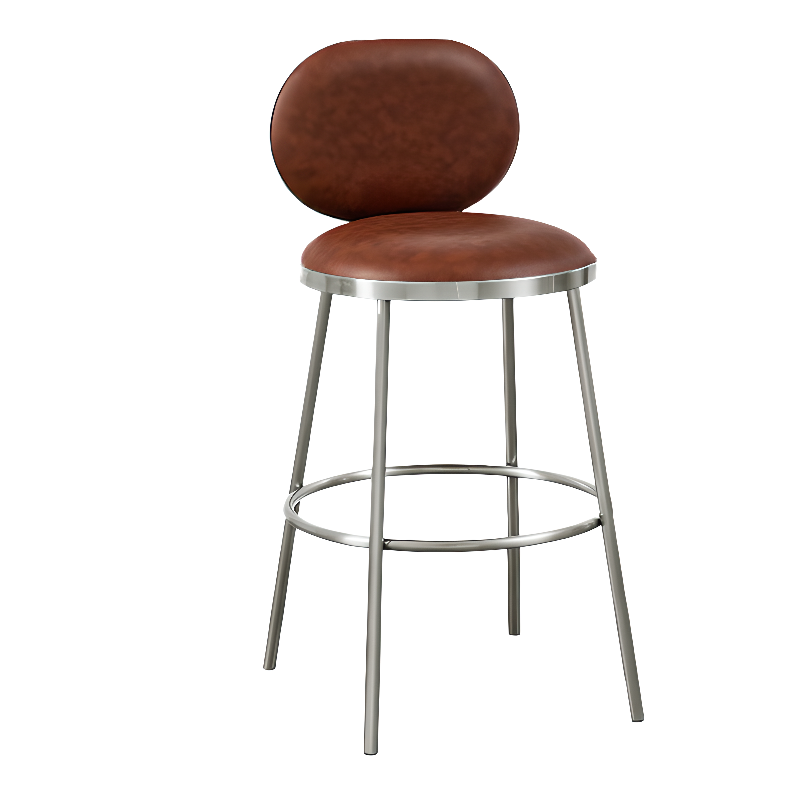 Tabourets de bar modernes à 4 pieds en métal recouverts de similicuir