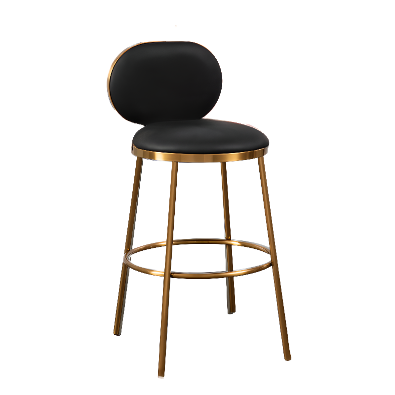 Tabourets de bar modernes à 4 pieds en métal recouverts de similicuir