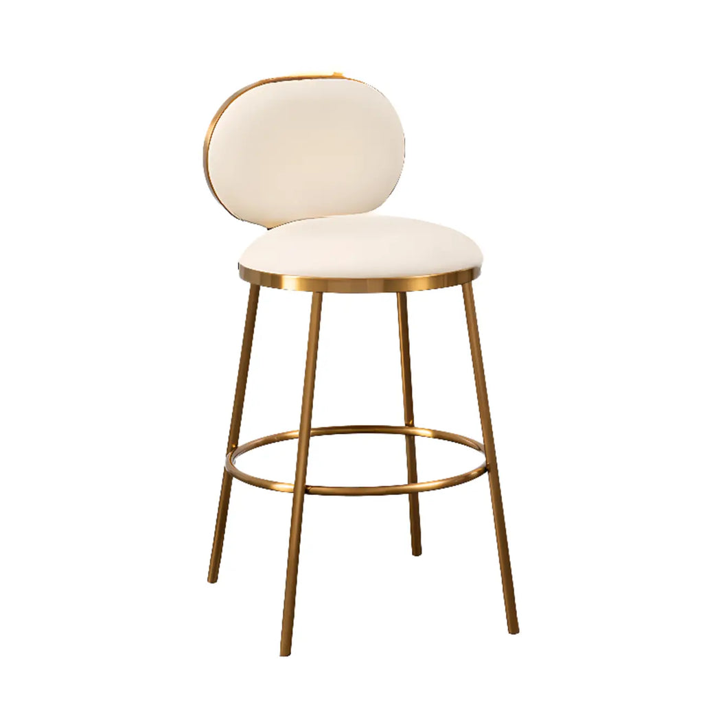 Tabourets de bar modernes à 4 pieds en métal recouverts de similicuir