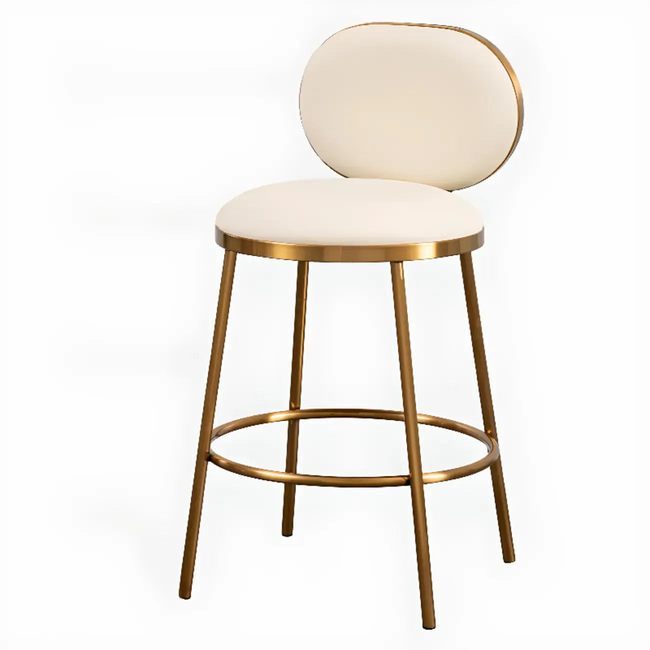 Tabourets de bar modernes à 4 pieds en métal recouverts de similicuir