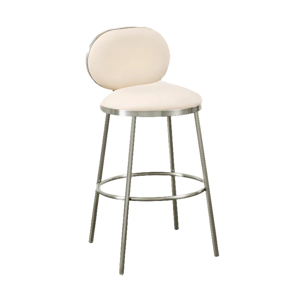 Tabourets de bar modernes à 4 pieds en métal recouverts de similicuir