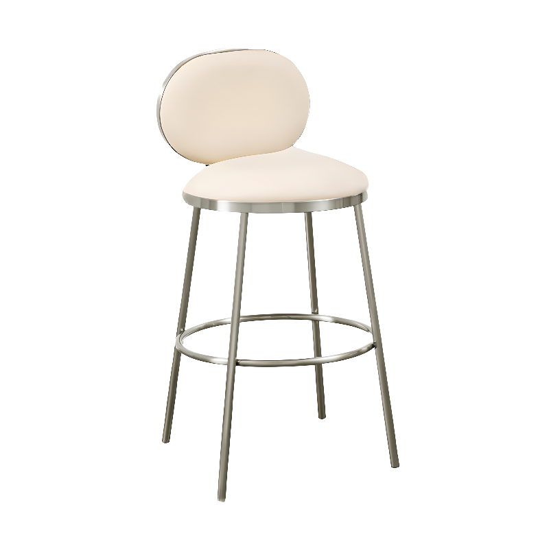 Tabourets de bar modernes à 4 pieds en métal recouverts de similicuir