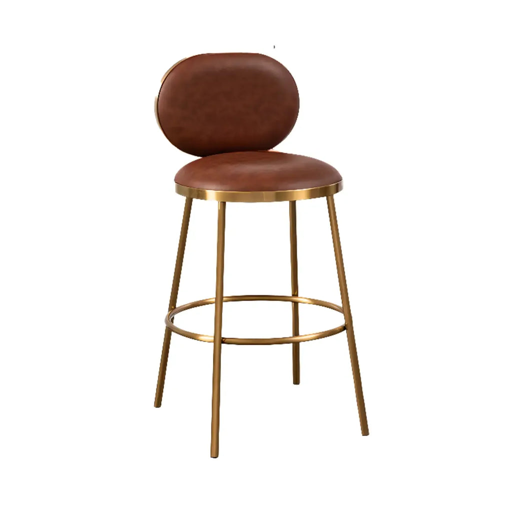 Tabourets de bar modernes à 4 pieds en métal recouverts de similicuir