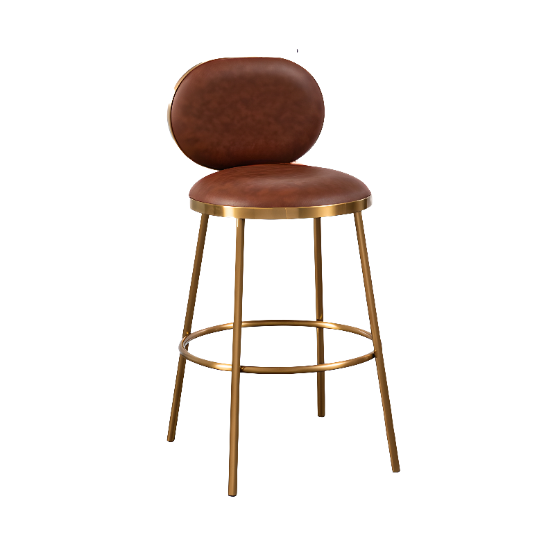 Tabourets de bar modernes à 4 pieds en métal recouverts de similicuir