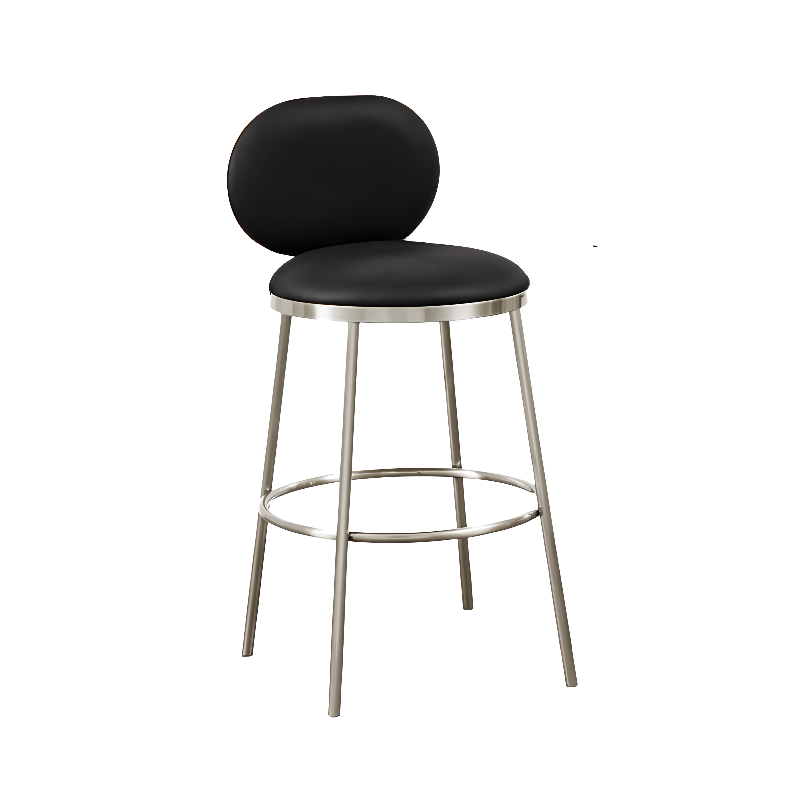 Tabourets de bar modernes à 4 pieds en métal recouverts de similicuir