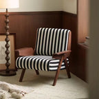Fauteuil d'appoint moderne en tissu avec structure en bois pour salon