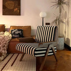 Fauteuil d'appoint moderne en tissu avec structure en bois pour salon