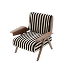Fauteuil d'appoint moderne en tissu avec structure en bois pour salon
