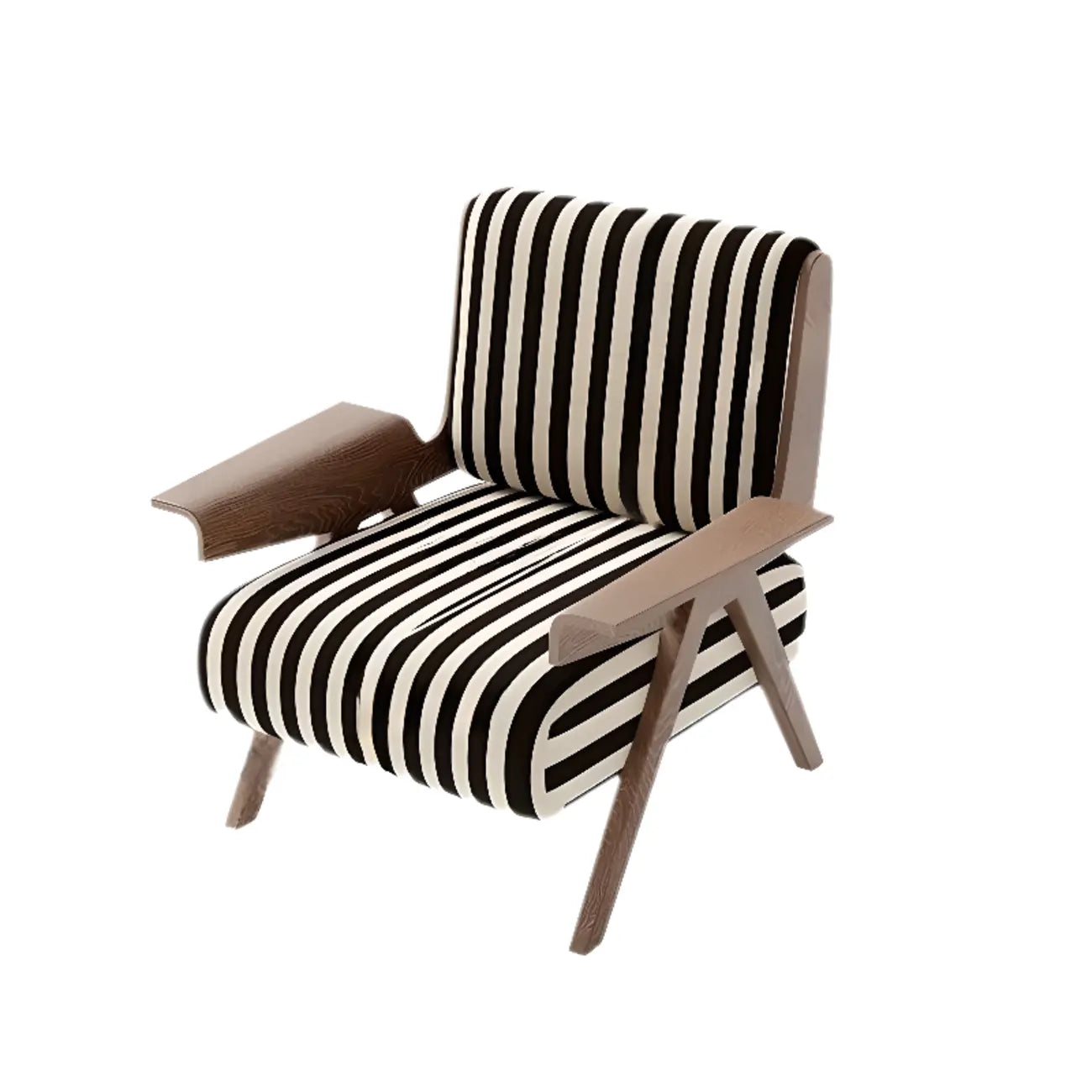 Fauteuil d'appoint moderne en tissu avec structure en bois pour salon