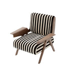 Fauteuil d'appoint moderne en tissu avec structure en bois pour salon