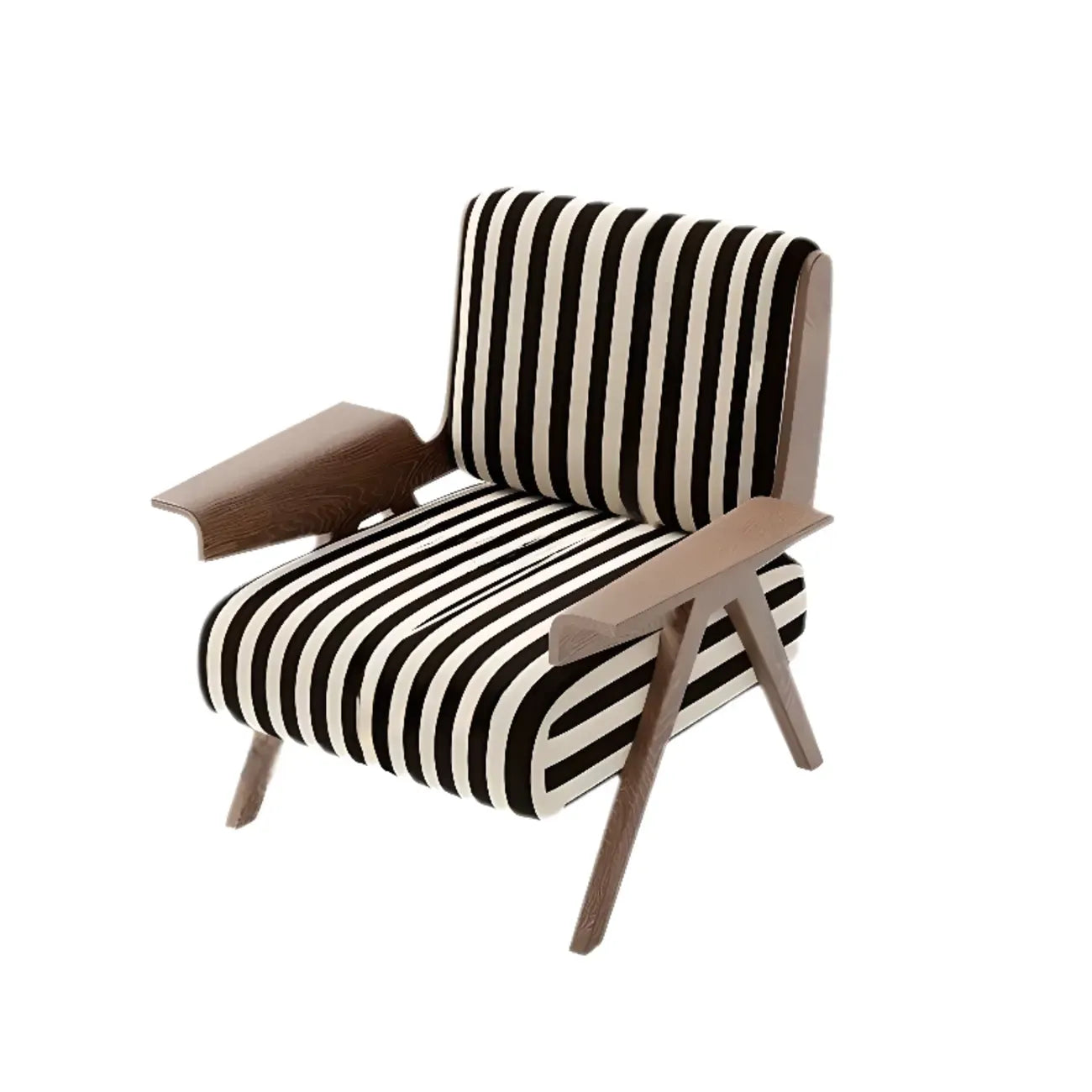 Fauteuil d'appoint moderne en tissu avec structure en bois pour salon
