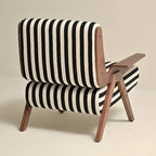 Fauteuil d'appoint moderne en tissu avec structure en bois pour salon