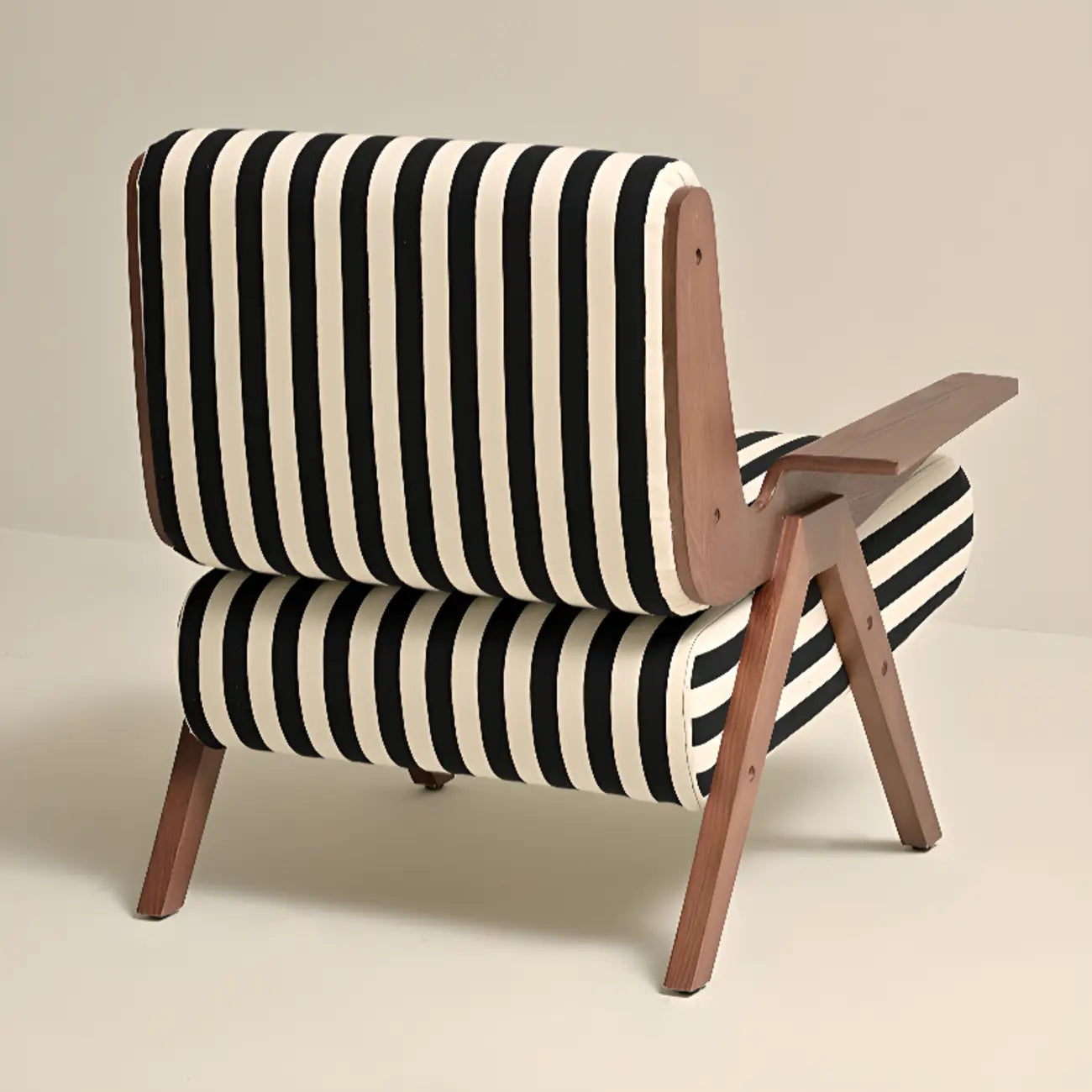 Fauteuil d'appoint moderne en tissu avec structure en bois pour salon