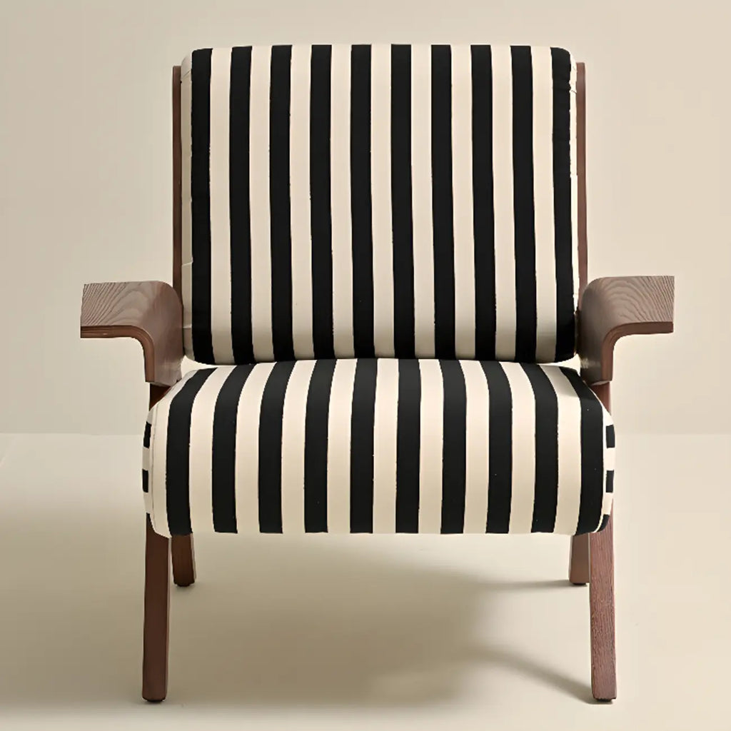 Fauteuil d'appoint moderne en tissu avec structure en bois pour salon