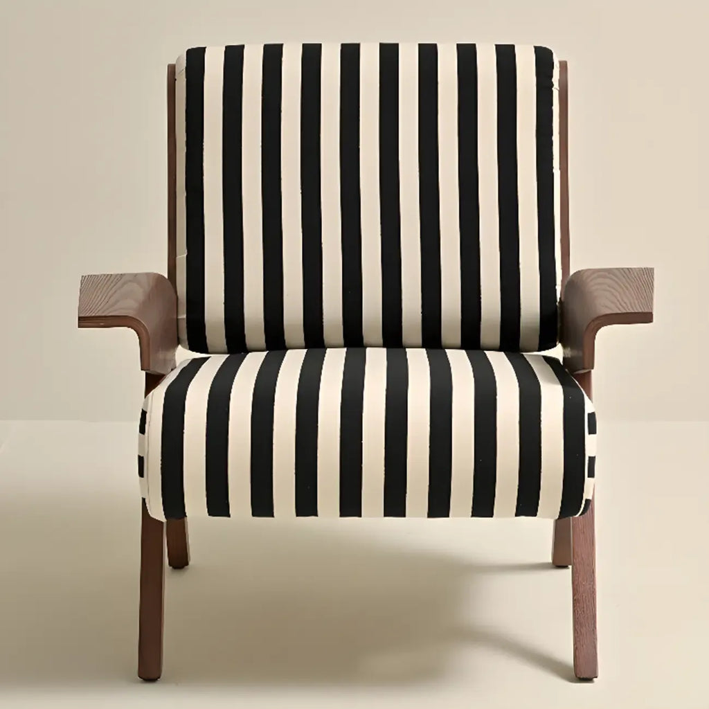 Fauteuil d'appoint moderne en tissu avec structure en bois pour salon