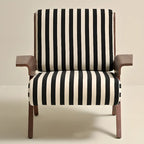 Fauteuil d'appoint moderne en tissu avec structure en bois pour salon