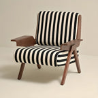 Fauteuil d'appoint moderne en tissu avec structure en bois pour salon