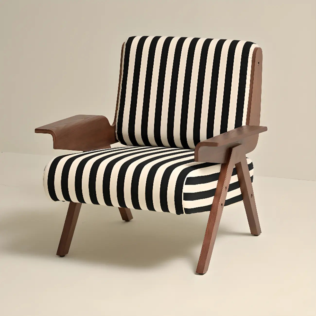 Fauteuil d'appoint moderne en tissu avec structure en bois pour salon