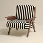 Fauteuil d'appoint moderne en tissu avec structure en bois pour salon