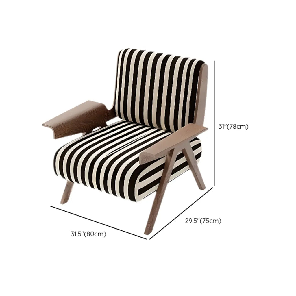 Fauteuil d'appoint moderne en tissu avec structure en bois pour salon
