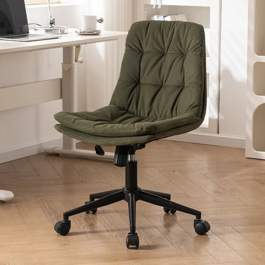 Fauteuil de bureau pivotant réglable en similicuir beige moderne