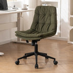 Fauteuil de bureau pivotant réglable en similicuir beige moderne