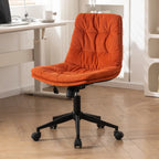 Fauteuil de bureau pivotant réglable en similicuir beige moderne