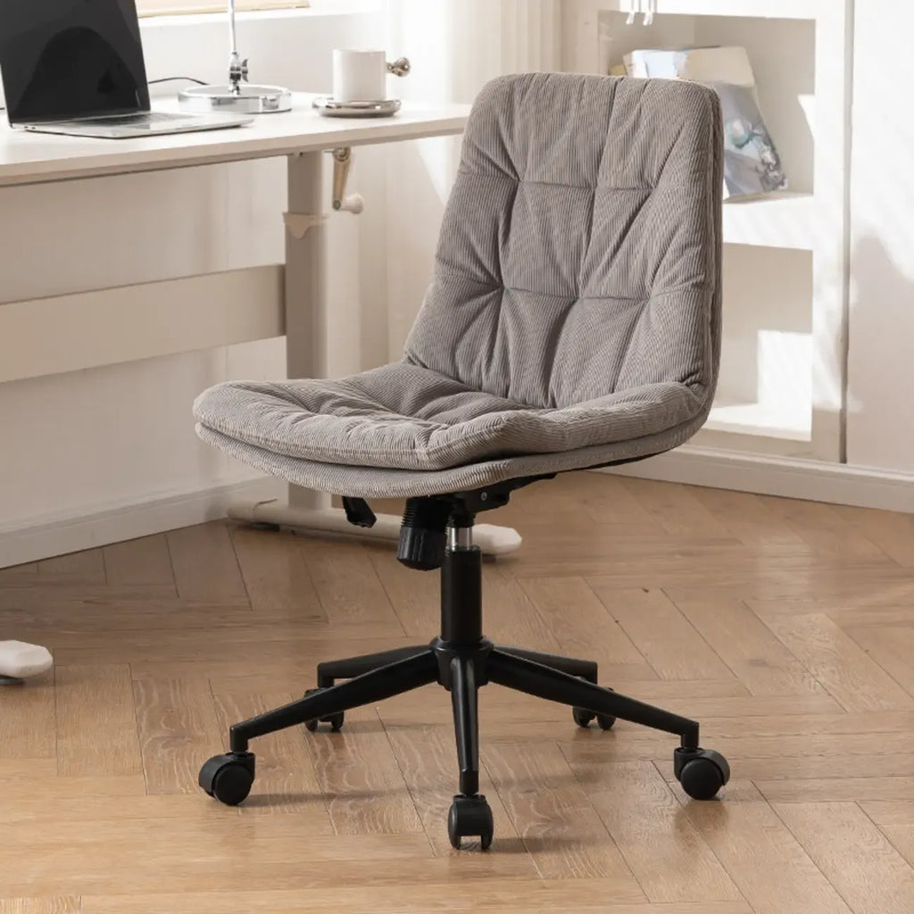 Fauteuil de bureau pivotant réglable en similicuir beige moderne