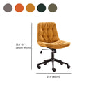 Fauteuil de bureau pivotant réglable en similicuir beige moderne