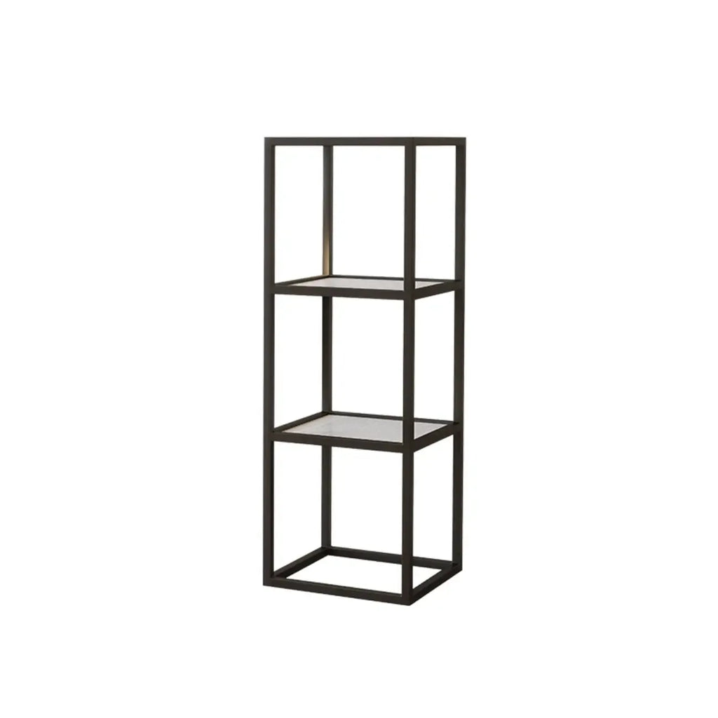 Bibliothèque moderne cubique à structure métallique ouverte noire